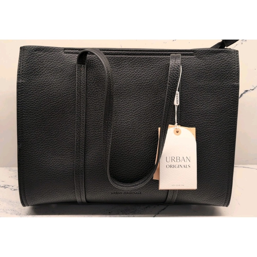 URBAN ORIGINALS Hello Tote vegan leather shoulder bag black Includes Dustbag NWT